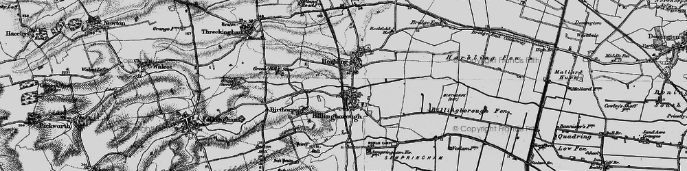 Old map of Billingborough in 1898