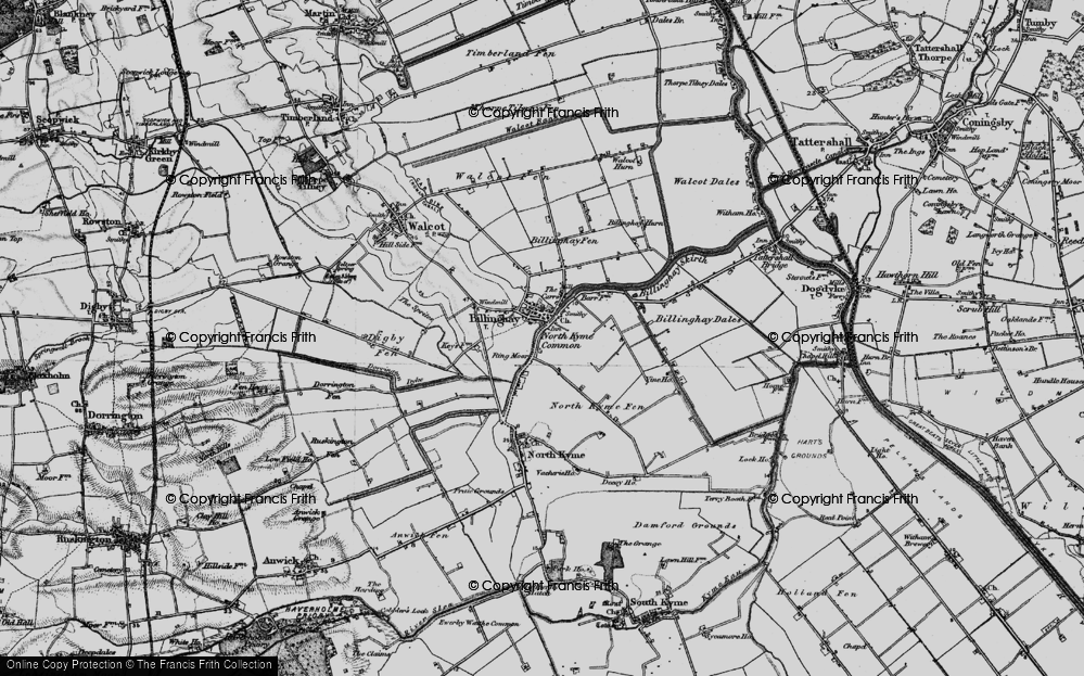 Old Map of Billinghay, 1899 in 1899