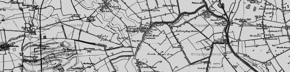 Old map of Billinghay Dales in 1899