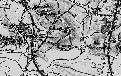 Old map of Billingley Green in 1896