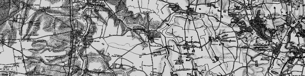 Old map of Binham in 1899