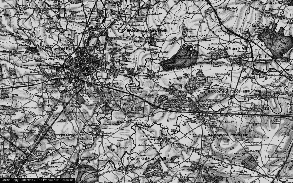 Old Map of Binley, 1899 in 1899