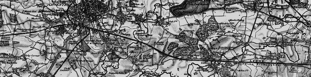 Old map of Binley in 1899