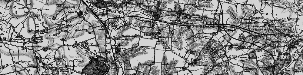 Old map of Bintree Woods in 1898
