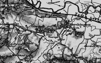 Old map of Birch Cross in 1897
