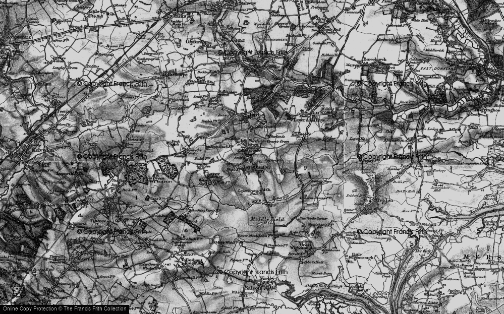Old Map of Historic Map covering Layer Breton Heath in 1896