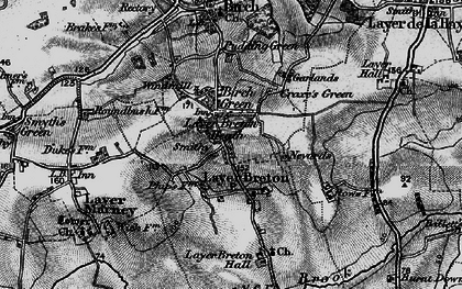 Old map of Layer Breton Heath in 1896