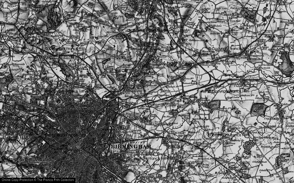 Old Map of Birches Green, 1899 in 1899