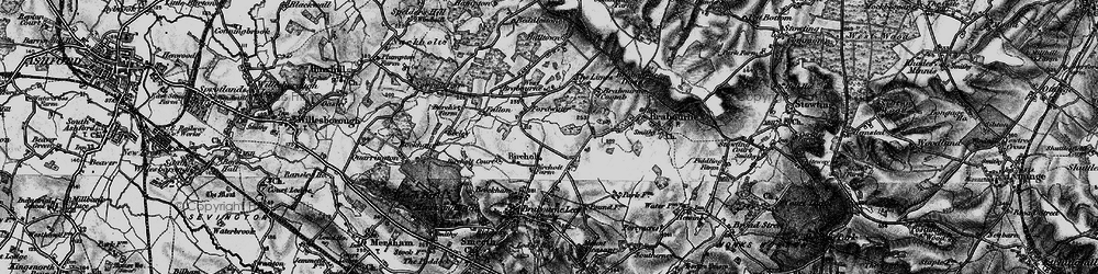 Old map of Bircholt Forstal in 1895