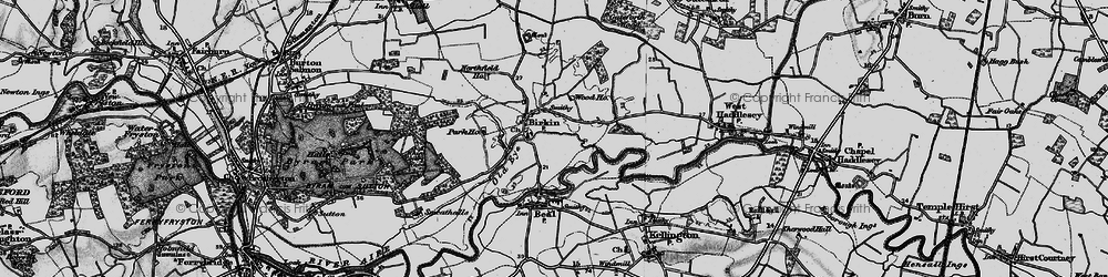 Old map of Birkin in 1895