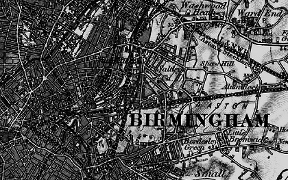 Old map of Birmingham in 1899