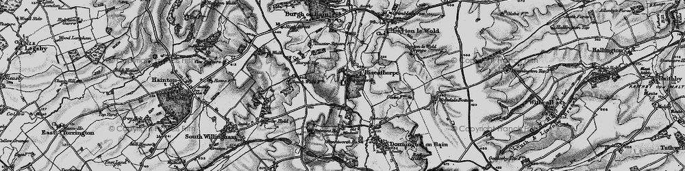Old map of Biscathorpe Village in 1899