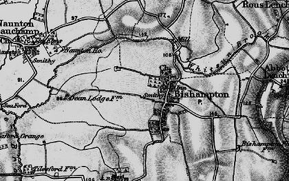 Old map of Bishampton in 1898