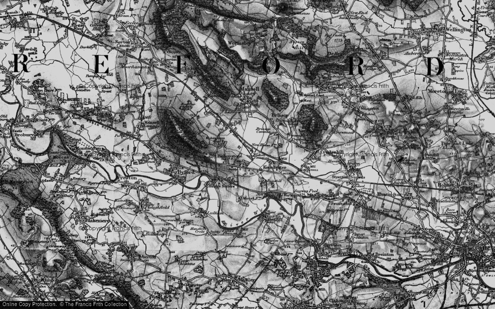 Old Map of Bishon Common, 1898 in 1898