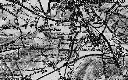 Old map of Bishop Auckland in 1897