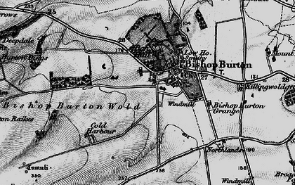 Old map of Bishop Burton Wold in 1898