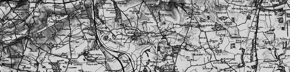 Old map of Bishop Middleham in 1898