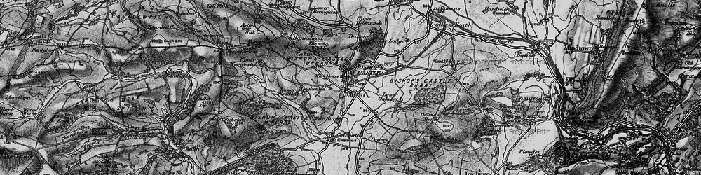Old map of Bishop's Castle in 1899