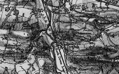 Old map of Bishop's Tawton in 1898