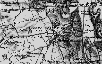 Old map of Bishop Wilton Wold in 1898