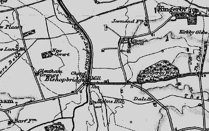 Old map of Bishopbridge in 1898