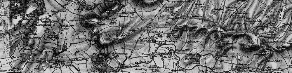 Old map of Bishops Cannings in 1898