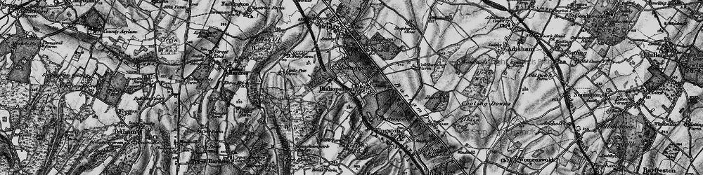 Old map of Bishopsbourne in 1895