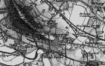 Old map of Bishopstone in 1898