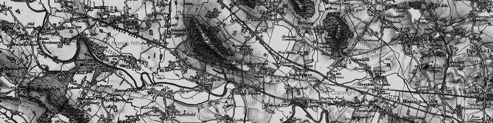 Old map of Bishopstone in 1898