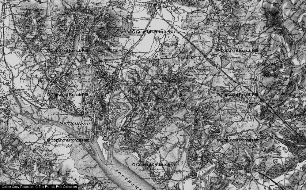 Old Map of Bitterne, 1895 in 1895