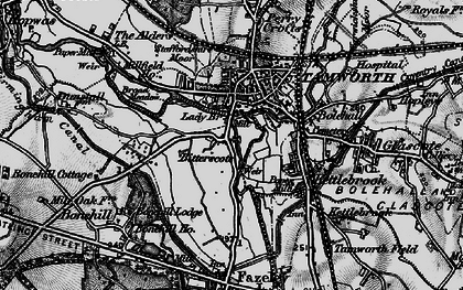 Old map of Bitterscote in 1899
