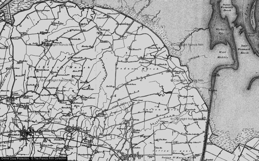 Old Map of Black Barn, 1898 in 1898