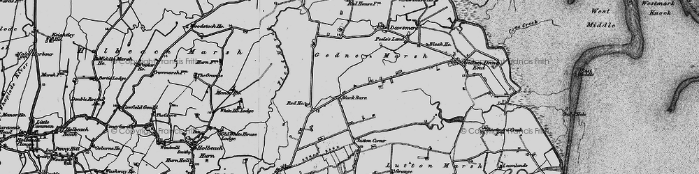 Old map of Black Barn in 1898