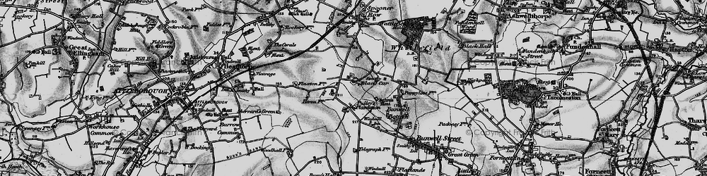 Old map of Black Carr in 1898