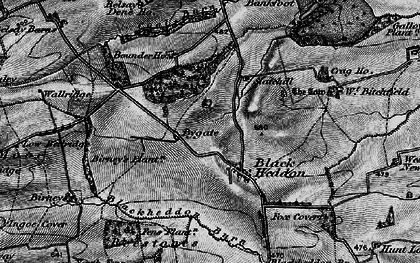 Old map of Black Heddon in 1897