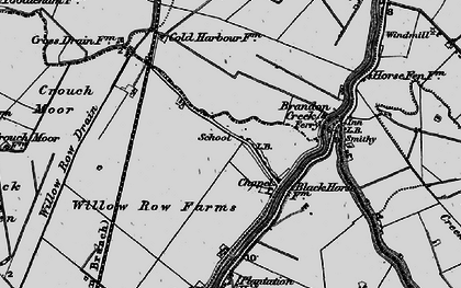 Old map of Willow Row Drain in 1898