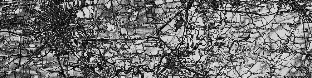 Old map of Black Lane in 1896
