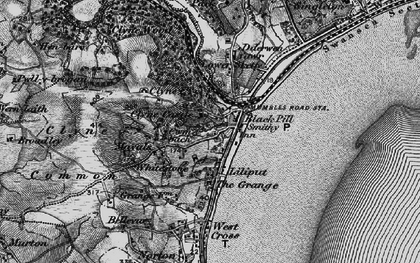 Old map of Black Pill in 1897