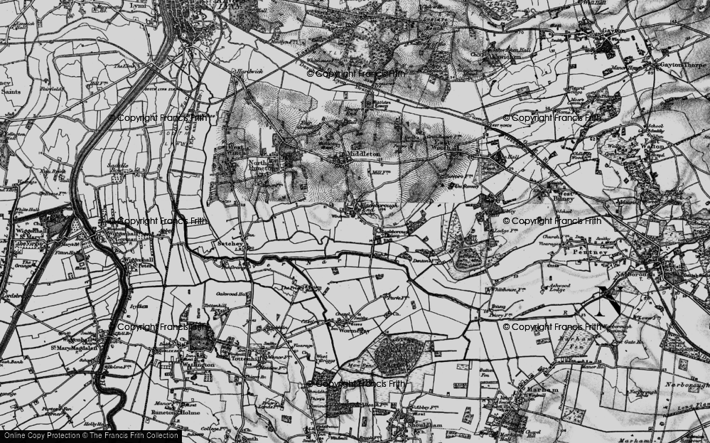 Old Map of Blackborough End, 1893 in 1893