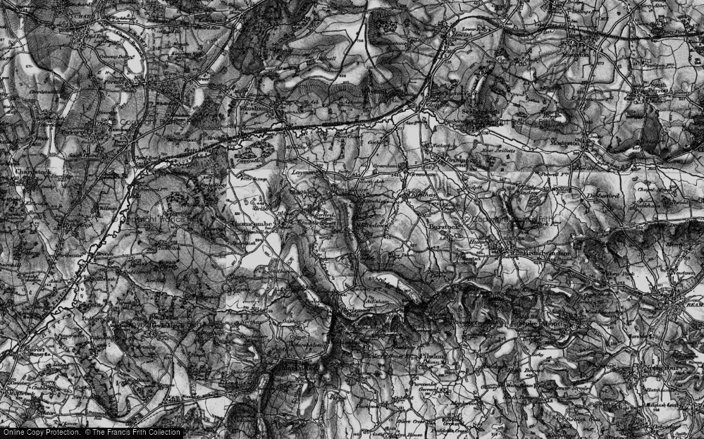 Old Map of Historic Map covering Blackdown Hill in 1898