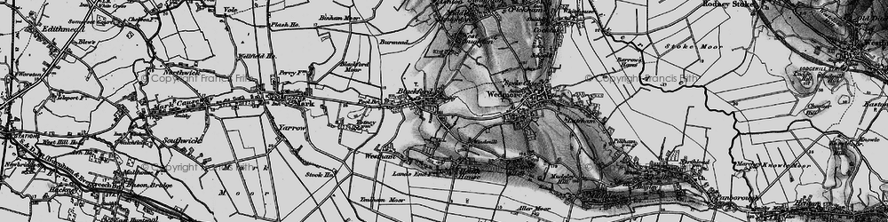 Old map of Blackford in 1898