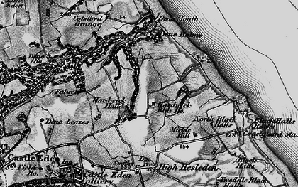 Old map of Blackhall Colliery in 1898