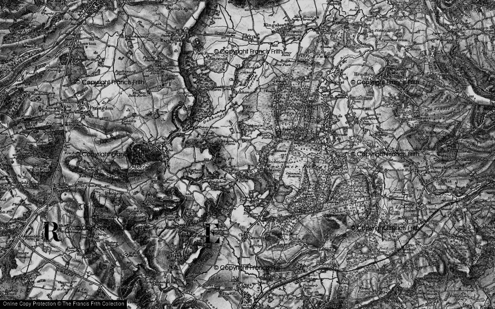 Old Map of Historic Map covering Blackmoor Ho in 1895