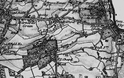 Old map of Blackmore End in 1898
