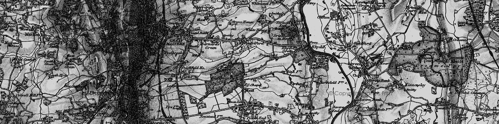 Old map of Blackmore End in 1898