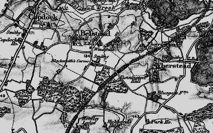 Old map of Blacksmith's Corner in 1896