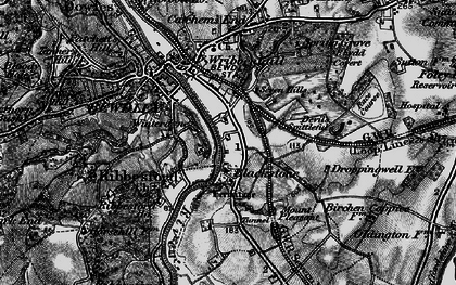 Old map of Blackstone in 1899