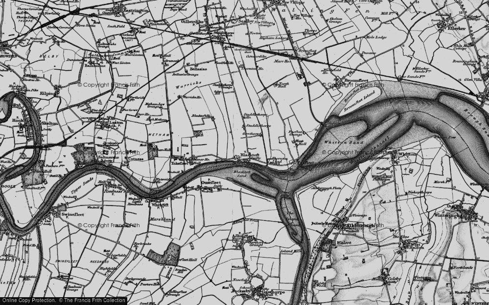 Old Map of Historic Map covering Blacktoft Channel in 1895