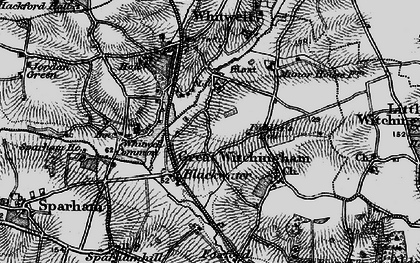 Old map of Blackwater in 1898