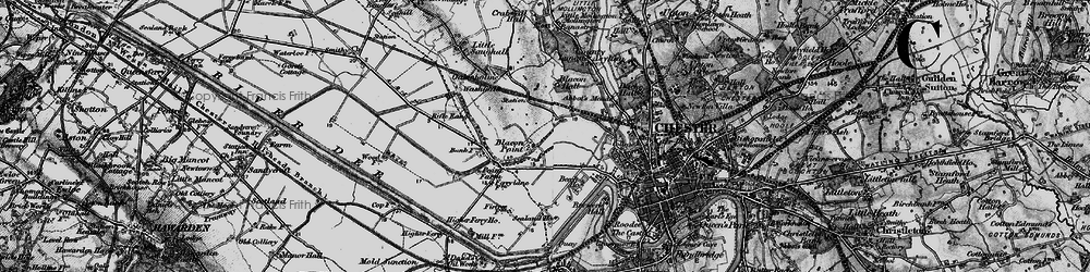 Old map of Blacon in 1896